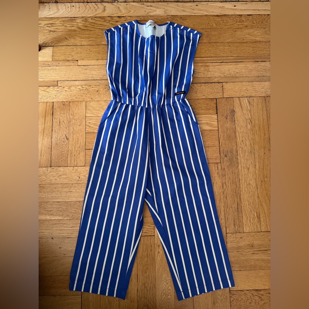 A Monday in Copenhagen Blue and White Striped Jumpsuit